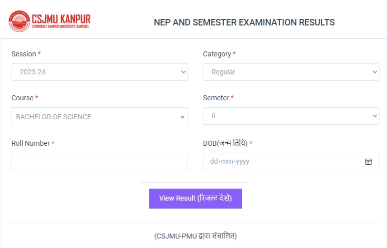 CSJMU BSC 6th Semester Result